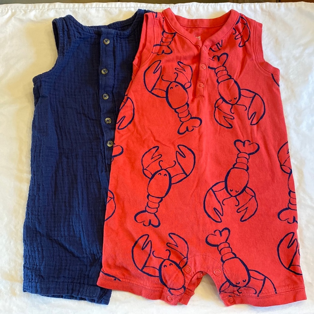 Carter’s bundle of 2 one piece rompers, 18 month. Boys or girls.